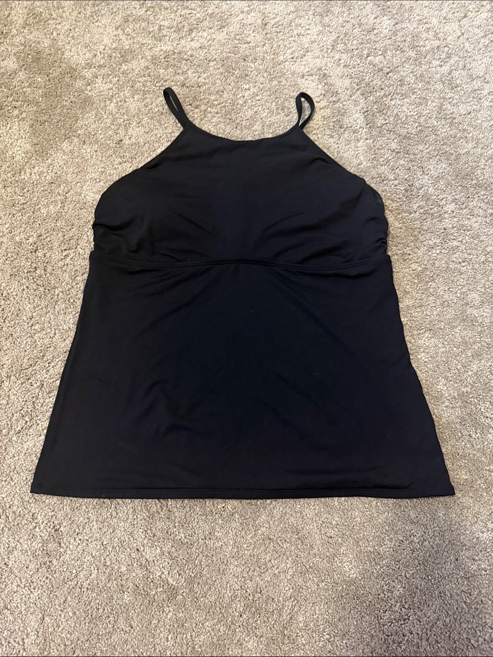 Athleta Tankini Top- Black- Size: XL- crochet back